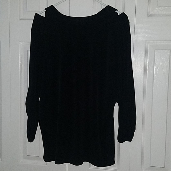 Women's Black Career V-neck Blouse - Picture 9 of 11